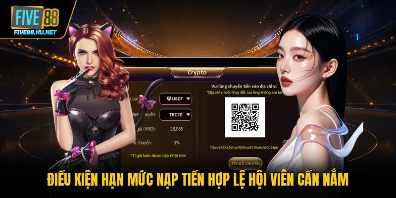 Điều kiện hạn mức nạp tiền hợp lệ hội viên cần nắm